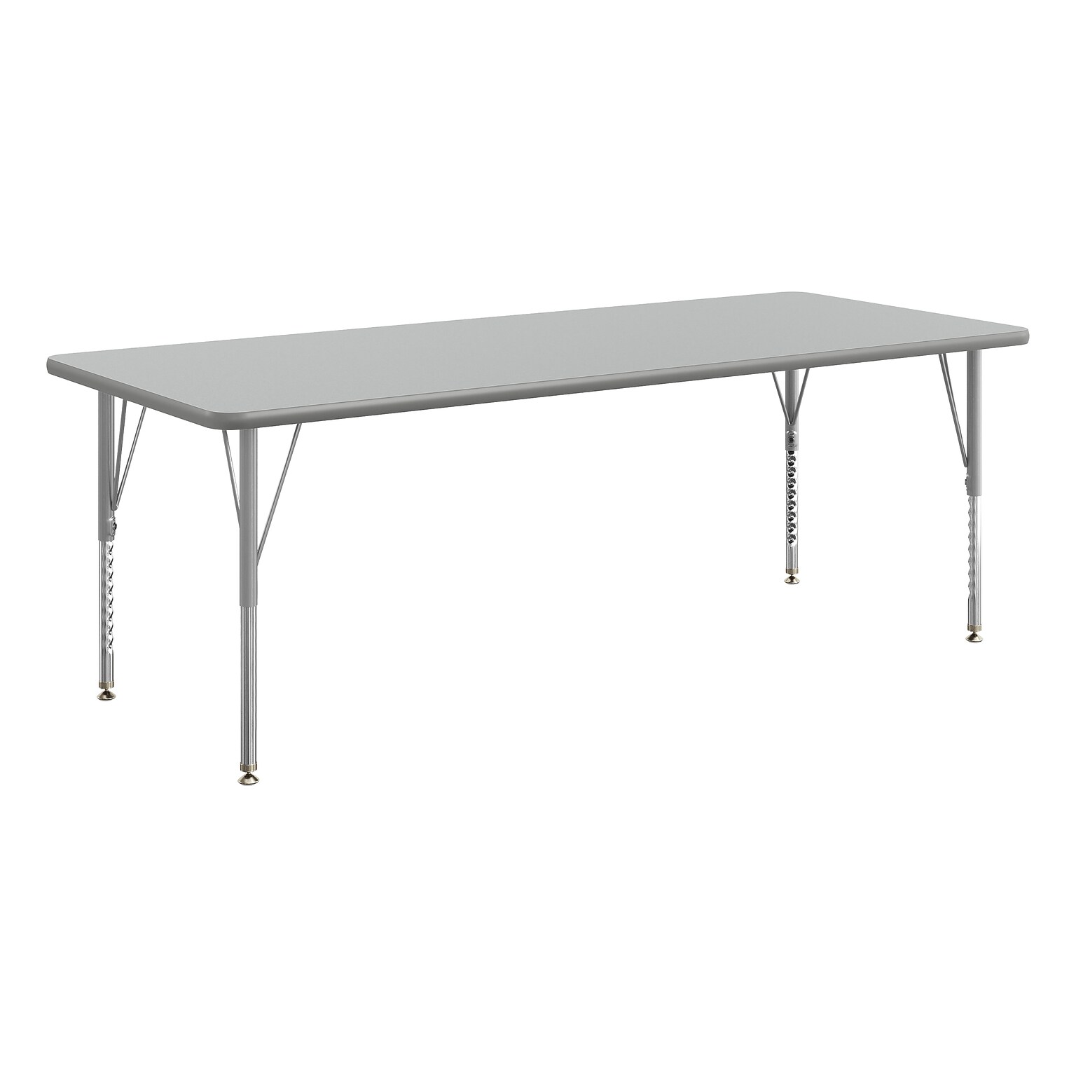 Flash Furniture Wren Rectangular Activity Table, 72 x 30, Height Adjustable, Gray Top/Silver Frame (XUA3072RECGTP)