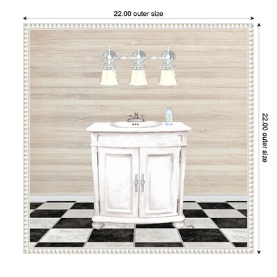 Amanti Art Bathroom II by Elizabeth Medley Framed Canvas Wall Art Print, 22" x 22" (A42678300099)