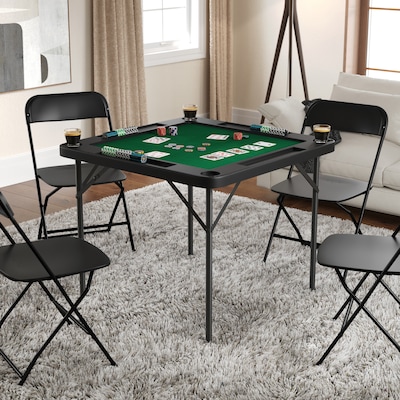 Flash Furniture Silas Folding Card Game Table, Black/Green (DADMJZ88BKGR)