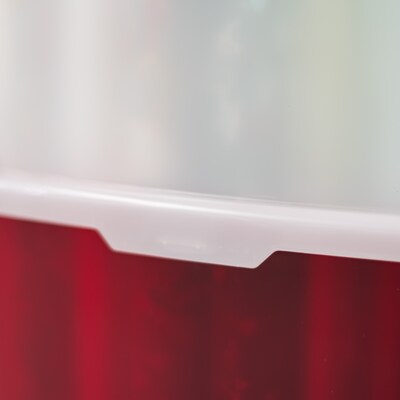 Iris 96 Quart Wrapping Paper Storage Container with Lid, Plastic, Red/White, 2/Pack (585826)