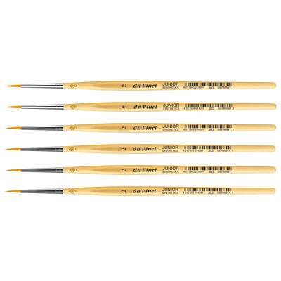 da Vinci JUNIOR Mixed Media Synthetic Bristle, Round Brush, 6/Bundle (DVXVA3032-6)