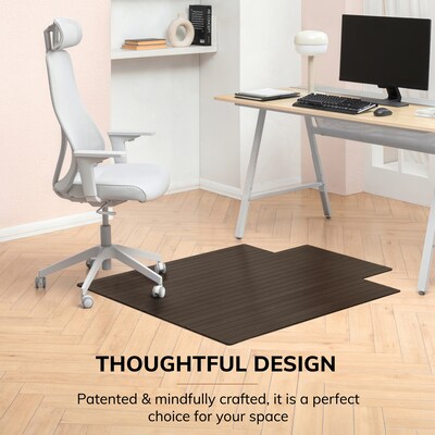 Anji Mountain Standard Bamboo Carpet & Hard Floor Chair Mat with Lip, 44" x 52", Java (AMB24083)