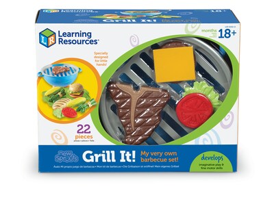 Learning Resources New Sprouts Grill It Barbecue Set Learning Toys, Assorted Colors, 22 Piece Set (LER9260-D)