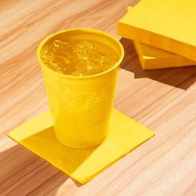 Creative Converting Touch of Color Plastic Cups, School Bus Yellow, 240/Carton (28102181)