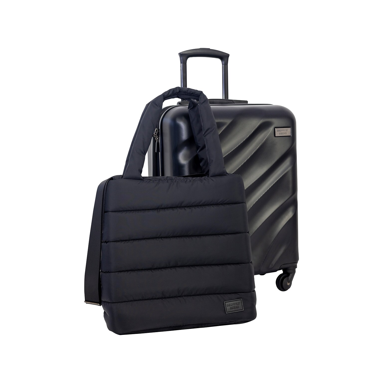 Geoffrey Beene Hardside Spinner Luggage Set, Black (GB23-2)