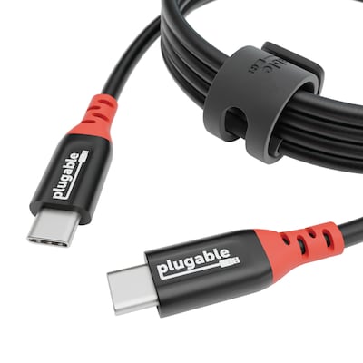 Plugable 6.5 ft. USB-C to USB-C Charging Cable, Male to Male, Black (USBC-CC2M)