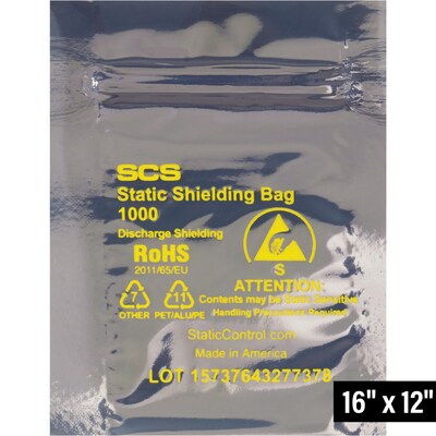 12" x 16" Reclosable Poly Bag, 3.1 Mil, Clear, 100/Carton (STC338)