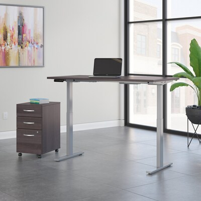 Bush Business Furniture Move 60 Series 60"W Electric Height Adjustable Desk w/ Storage, Storm Gray/Cool Gray (M6S011SGSU)