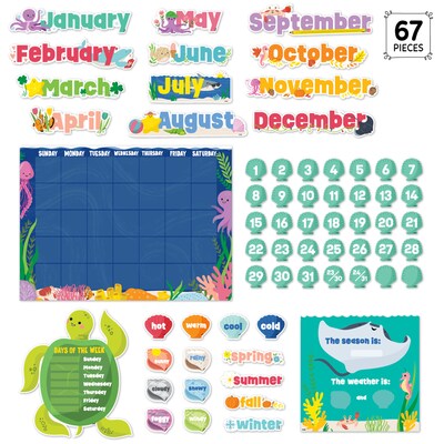 Creative Teaching Press Sea Friends Calendar Set Bulletin Board Set, 67/Set (CTP10992)