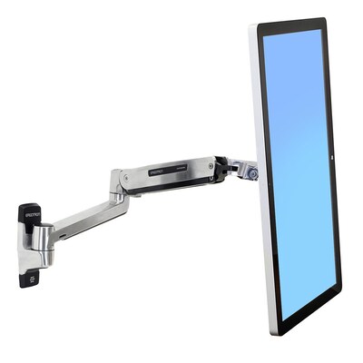 Ergotron LX HD Sit-Stand Wall Arm Adjustable Monitor, Up to 46", Polished Aluminum (45-383-026)