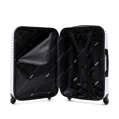 DUKAP Adly 4-Piece Hardside Spinner Luggage Set, TSA Checkpoint Friendly, White (DKADLSMLXL-WHI)