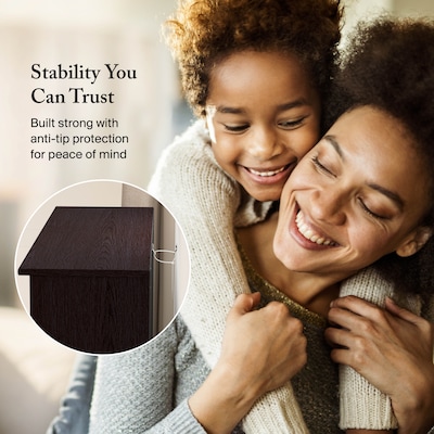 Bush Furniture Cabot 66"H 5-Shelf Bookcase with Adjustable Shelves, Espresso Oak (WC31866)