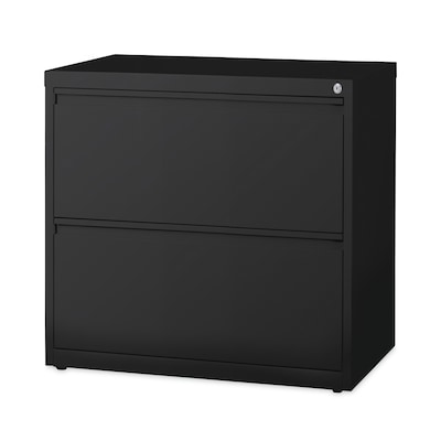 Hirsh Industries® Lateral File Cabinet, 2 Letter/Legal/A4-Size File Drawers, Black, 30 x 18.62 x 28