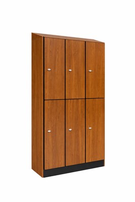 Alpine Industries 72 2-Tier 3-Column Storage Locker, Oak (701-O-3-SPO-WTTR)