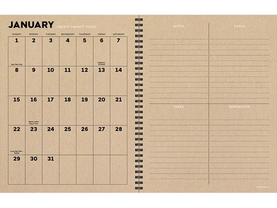 2023 TF Publishing X Marks the Spot 9" x 11" Weekly & Monthly Planner, Blue/Green (LWM-23-9706)