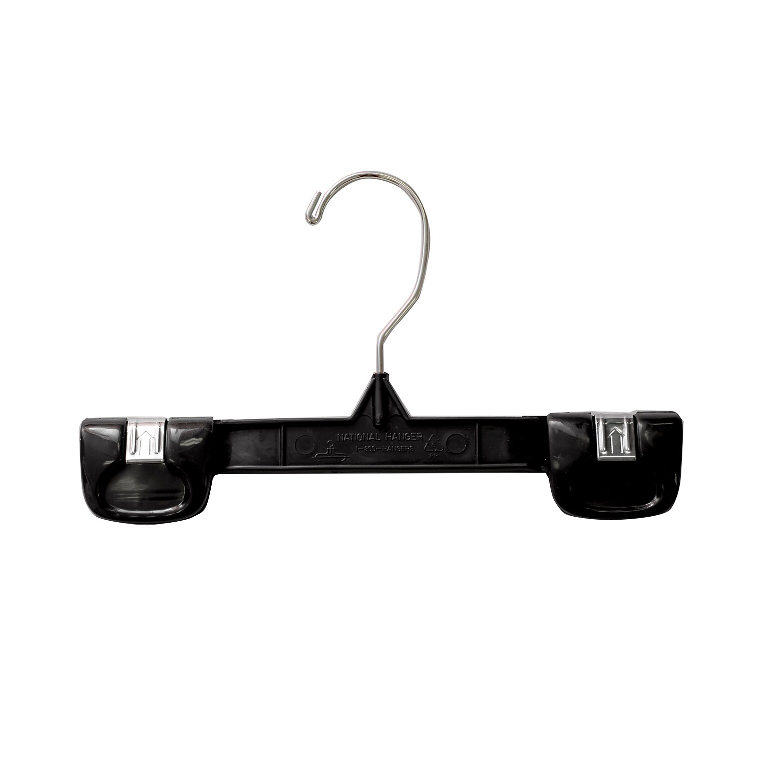 Nahanco 8 Snap Grip Skirt/Slack Hanger, Chrome Hook, Black, 200/Pack (2686-8)