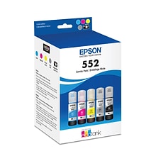 Epson T552 Cyan/Yellow/Magenta/Photo Black/Gray High Yield Ink Cartridge, 5/Pack (T552920-S)