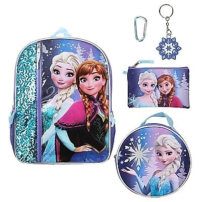 Bioworld Kids 5-Piece Disney Frozen Backpack Set, Large, Purple (B1G6M0TFRZSB00)