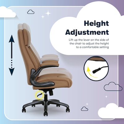 Serta Torrington Ergonomic Polyurethane Big & Tall Chair, 400 lb. Capacity, Light Tan (52399-TAN)
