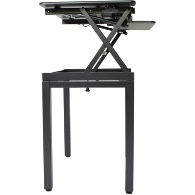 Lorell Adjustable Desk Riser Floor Stand, Black Steel (LLR82015)