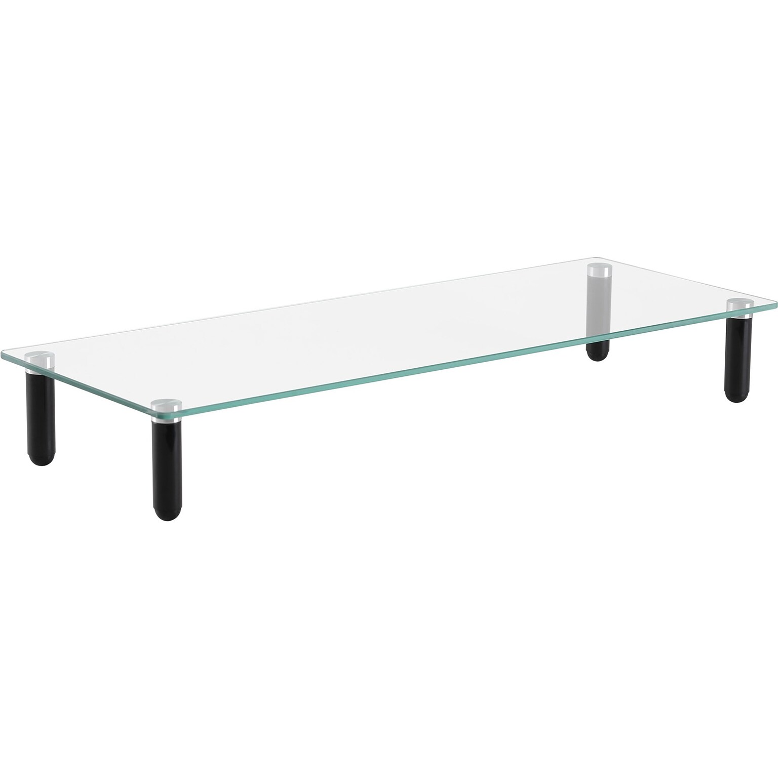 Lorell Glass Monitor Stand, Up to 42 Monitor, Clear/Black (LLR99533)