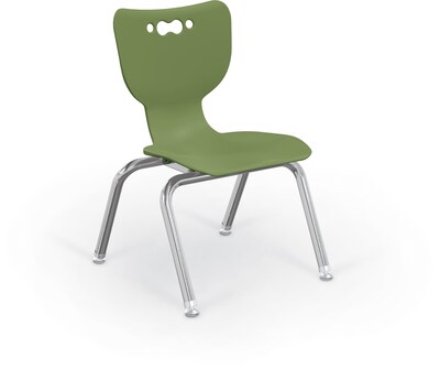 MooreCo 12 Hierarchy Student Chair with 4 Legs, Moss/Chrome Base (703673561891)