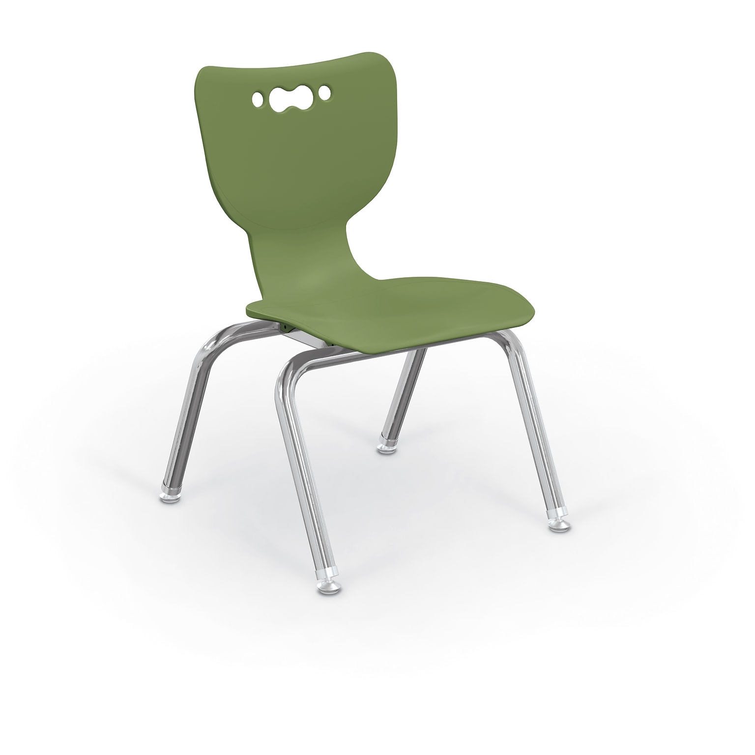 MooreCo 12 Hierarchy Student Chair with 4 Legs, Moss/Chrome Base (703673561891)