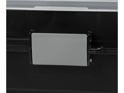 Iris Plastic File Box with Snap Lid, Letter Size, Black (110977)