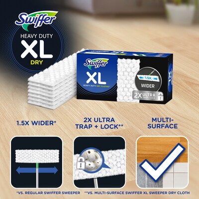 Swiffer Sweeper XL Heavy Duty Dry Sweeping Cloths, 10/Box (59675)