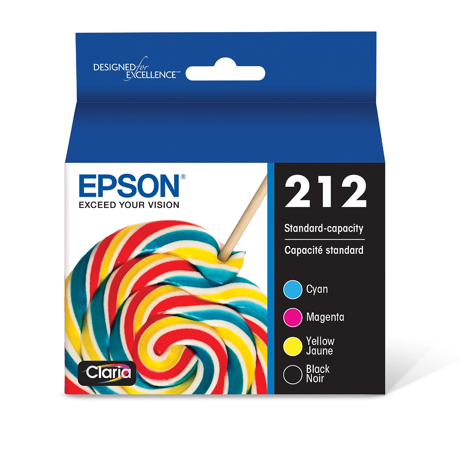 Epson T212 Black/Cyan/Magenta/Yellow Standard Yield Ink Cartridge, 4/Pack (T212120-BCS)