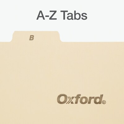 Oxford A-Z Index Card Guide Sets, 5" x 8", Manila, 25/PK (B8525)