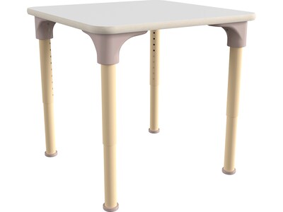 Flash Furniture Bright Beginnings Hercules Square Table, 24" x 24", Height Adjustable, White/Beech (MK-ME088024-GG)