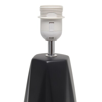 Simple Designs Ceramic Prism Table Lamp, Black (LT2082-BLK)