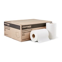 Coastwide Professional™ Hardwound Paper Towels, 1-Ply, 350 ft./Roll, 12 Rolls/Carton (CW21813)