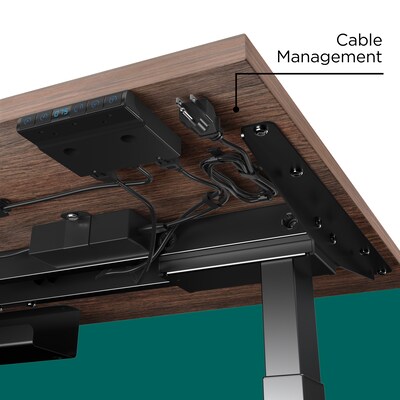 Workplace 2.0 55"W Electric Rectangular Adjustable Standing Desk with Micro Movements, Espresso (WP63152)