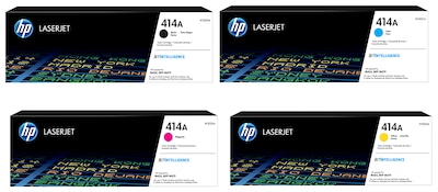 HP 414A Black/Cyan/Yellow/Magenta Toner Cartridge, Standard Yield (4-pack)