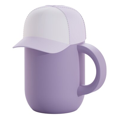 ASOBU Happy Hat Stainless Steel Double Wall Insulated Travel Mug, 13 oz., Purple, (ADNASM25BCPURP)