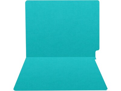 Medical Arts Press Heavy-Duty End Tab File Folder, Straight Cut, Letter-Size, Light Blue, 40/Box (S-09458-LBL)