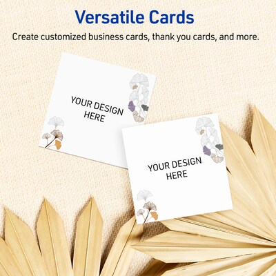 Avery Floral Design Matte Blank Card, White, 90/Pack (S00-F4D)