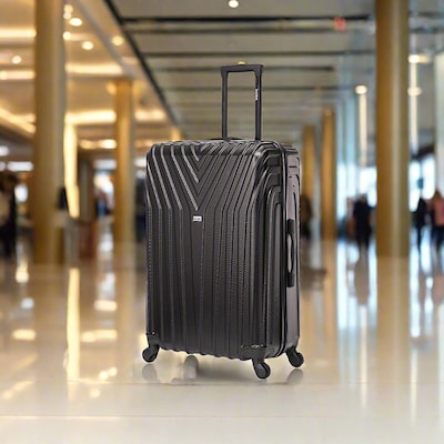 InUSA Vasty 30.31 Hardside Suitcase, 4-Wheeled Spinner, TSA Checkpoint Friendly, Black (IUVAS00L-BLK)