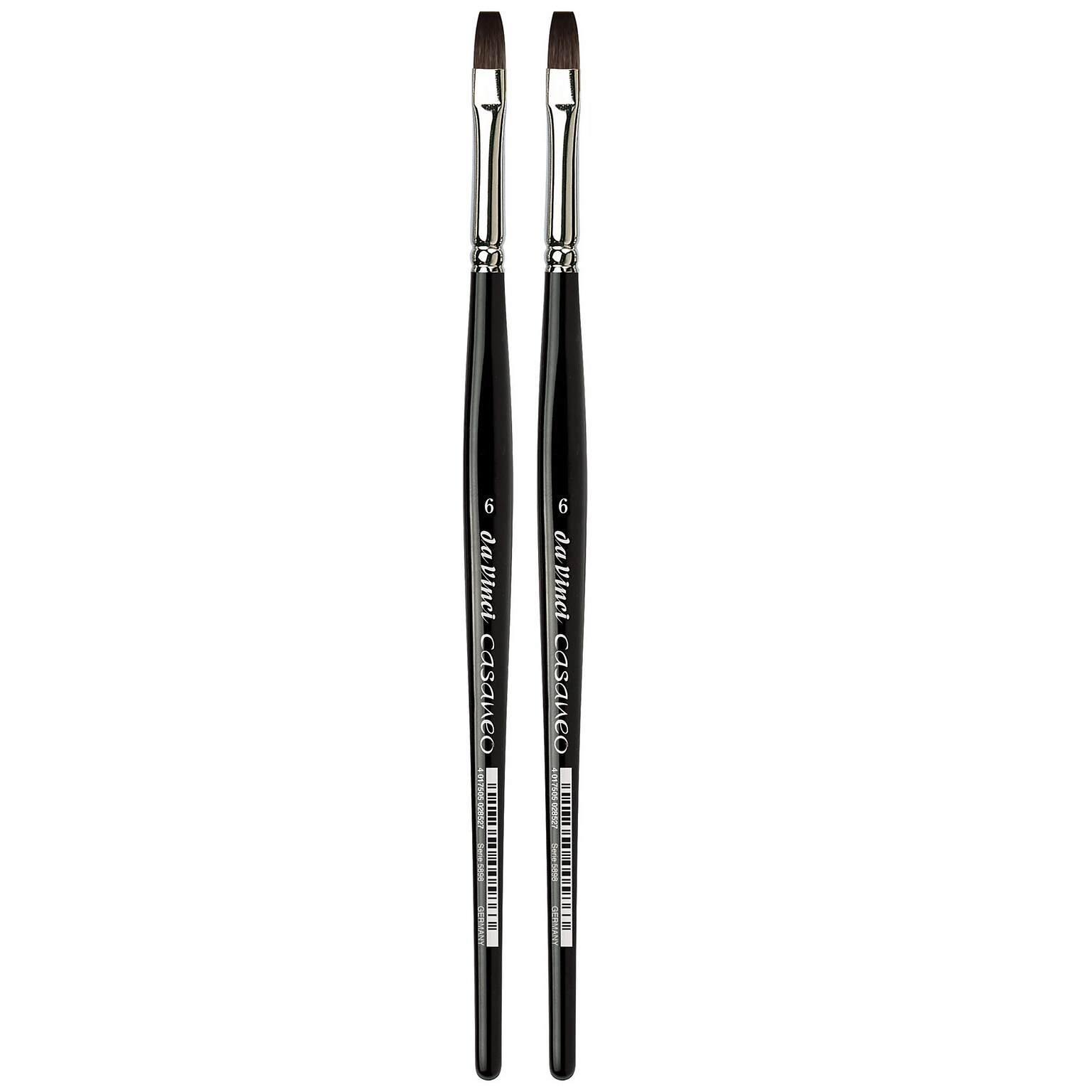 da Vinci CASANEO Mixed Media Synthetic Bristle, Flat Brush, 2/Pack (DVXVA58986-2)