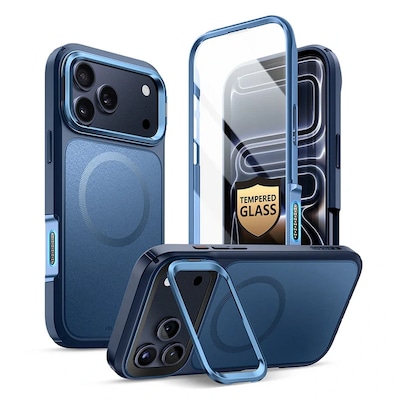 i-Blason Ares Flip Magsafe Rugged Case for iPhone 17 Pro Max, Shock Absorbing, Azure (iPhone2025Max-AreFlip-GSSP-Azure)