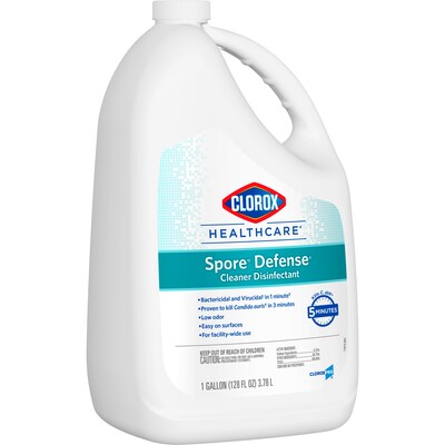 Clorox Healthcare Spore Defense Cleaner Disinfectant, Open System Refill Bottle, 128 Fl Oz, 4/Pack (32409)