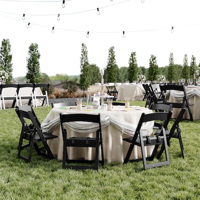 Flash Furniture HERCULES Resin Kids Folding Chairs with Black Vinyl Padded Seat, 2-Pieces (2LEL1KBK)