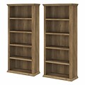 Bush Furniture Yorktown 5-Shelf 67H Bookcase Set, Reclaimed Pine (YRK012RCP)