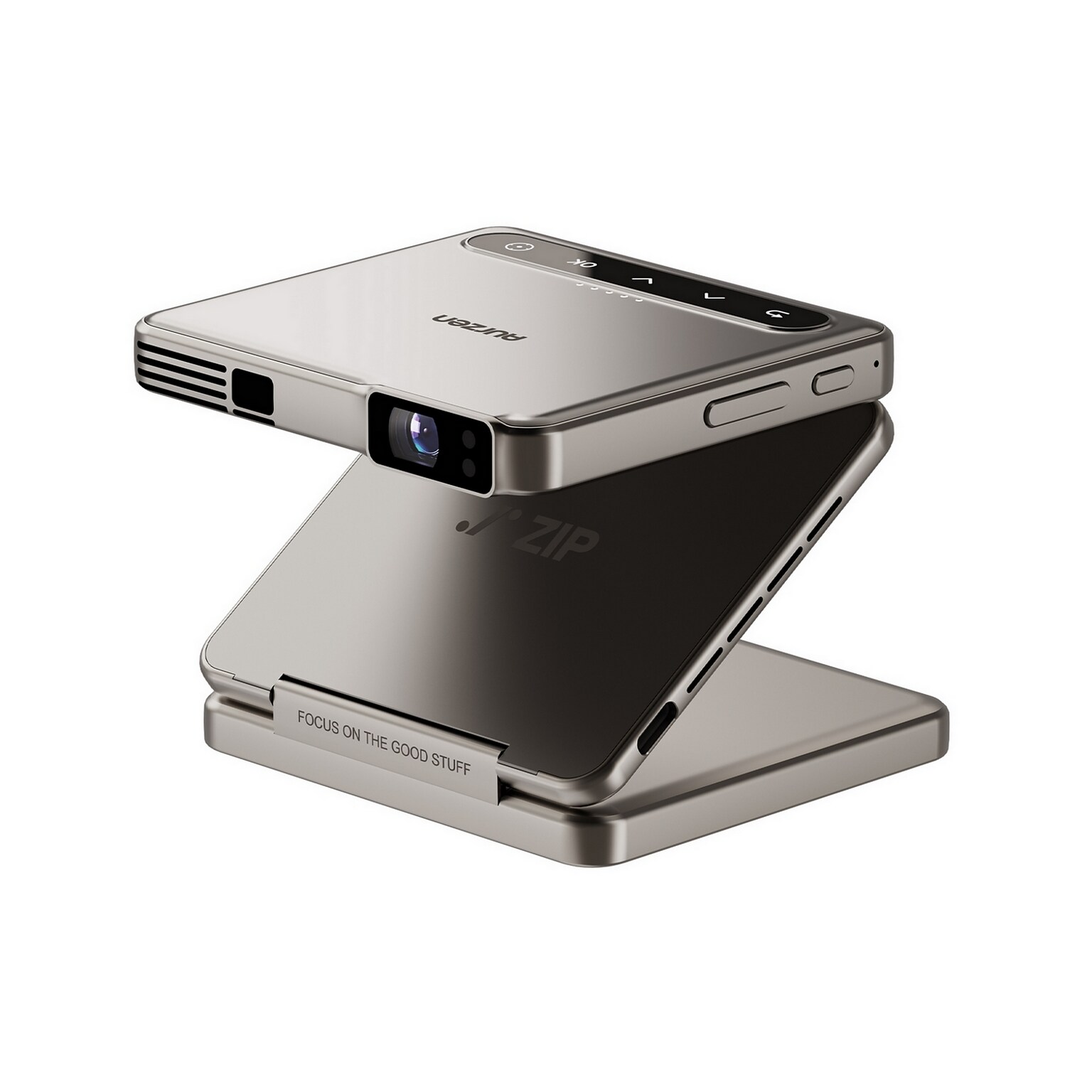 Aurzen ZIP Tri-Fold Portable Projector, Titanium Gold (ZIP-TG)
