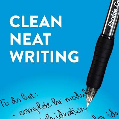 Paper Mate Profile Retractable Gel Pen, Medium Point, 0.7mm, Black, 2/Pack (2096535)
