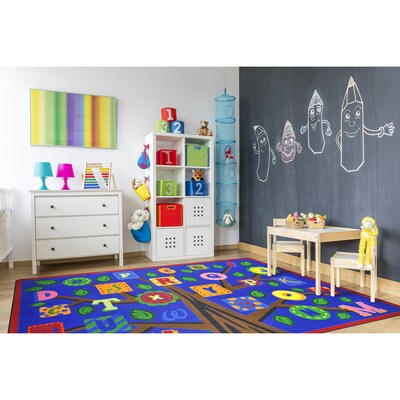 Joy Carpets Alphabet Leaves Nylon 7'8" x 10'9" Machine Tufted Rug, Bold (1892D-01)