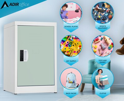 AdirOffice 24"H Single Tier Misty Green Storage Locker (ADI629-02-MGRN-DL)