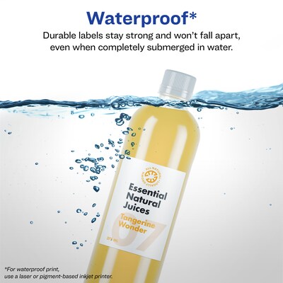 Avery Laser/Inkjet Rectangle Waterproof Multipurpose Labels, 4  x 2.5, White, 30/Pack (94245)